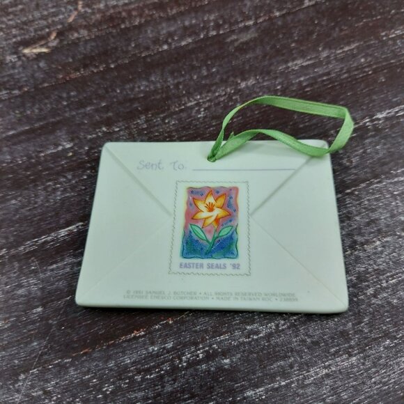 Vintage Precious Moments "I Love You" 1992 Easter Seals Collectible Ceramic Orna - Picture 5 of 6